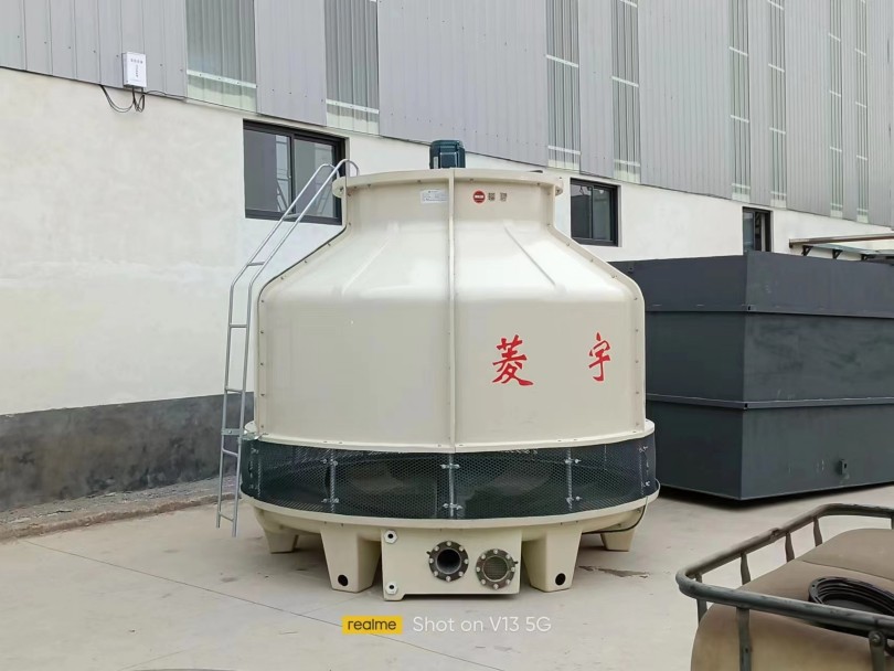 濟源菱宇LYT---125L圓形逆流式玻璃鋼冷卻塔安裝完成